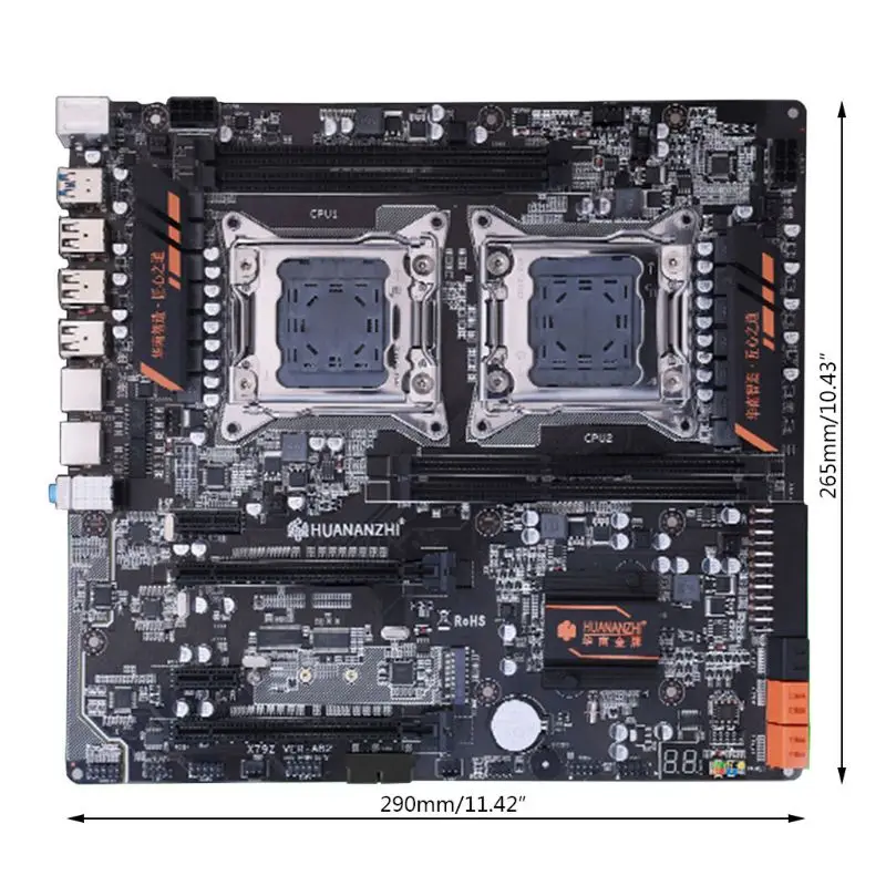 Huananzhi X79 двойной процессор Материнская плата LGA 2011 E-ATX USB3.0 SATA3 PCI-E NVME с двойным процессором Xeon 83XB