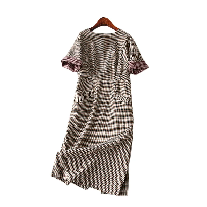 

A Generation of Thousands of Birds Printed Slit Crew Neck Crew Neck Cutout-Waist Short-sleeve Dress Women's Entity