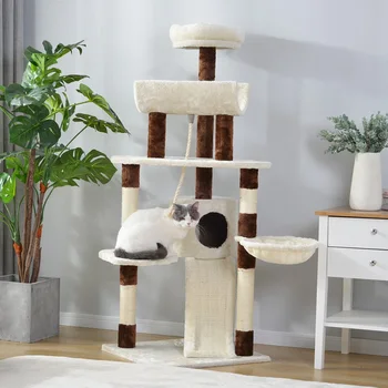 

pet cat tree house condo toy scratching post for cats wood climbing tree cat tree towers furniture cat playing toys