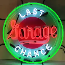 Пользовательский последний шанс гаражный стеклянный неоновый светильник знак пивной бар