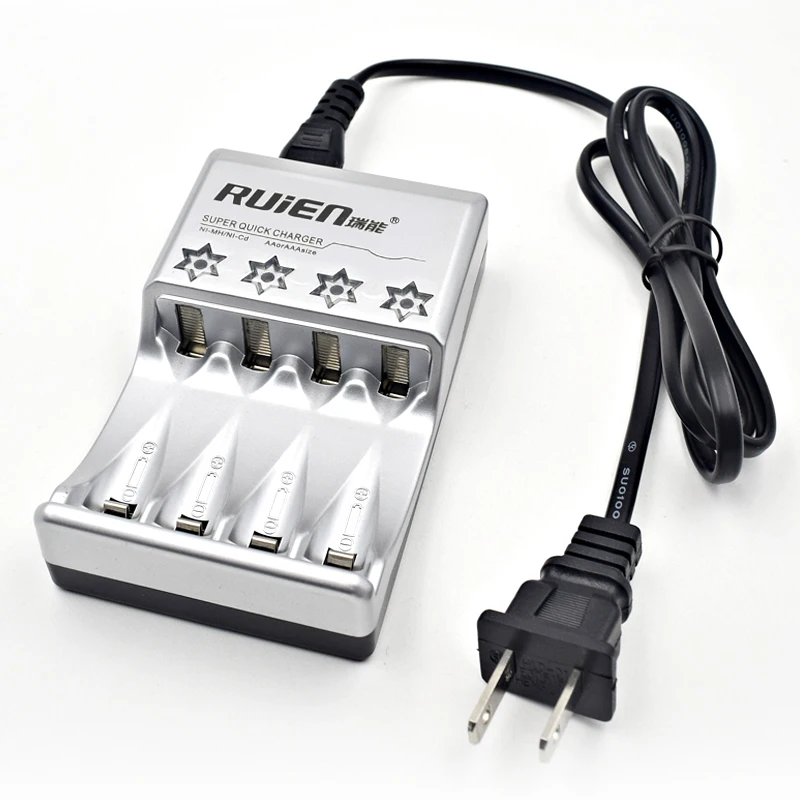 AA/AAA 4 слота зарядное устройство+ 4 шт AA 3000 mah перезаряжаемые батареи+ 4 шт aaa 1100mah nimh батареи