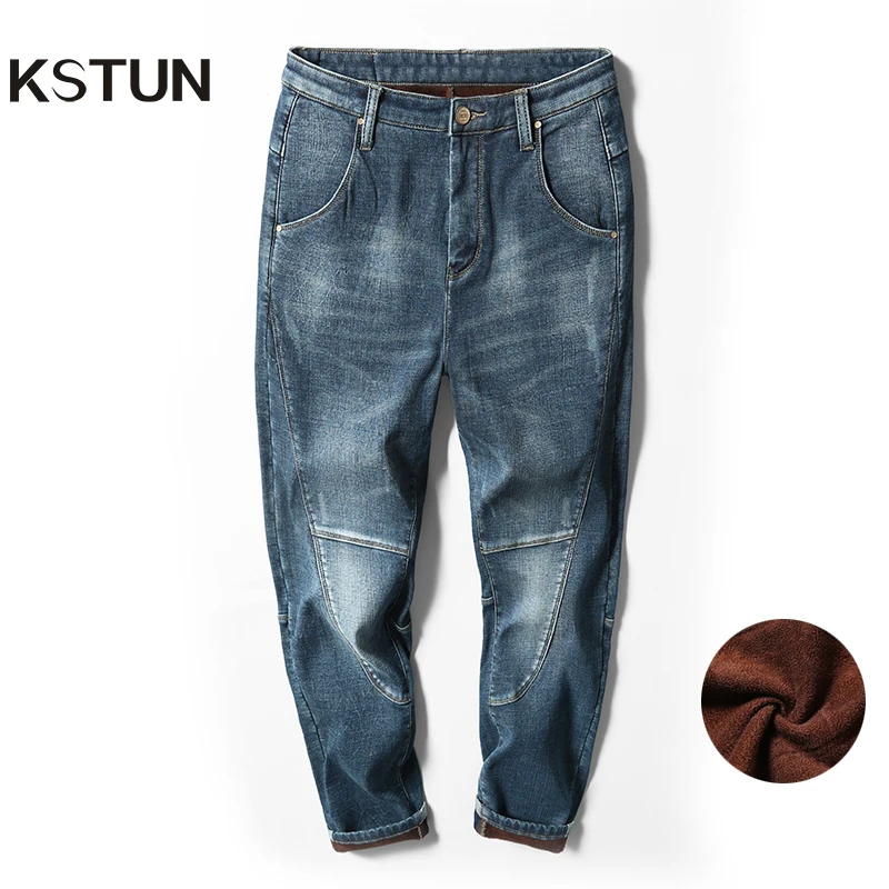 Winter Warm Jeans Men Fleece Lined 