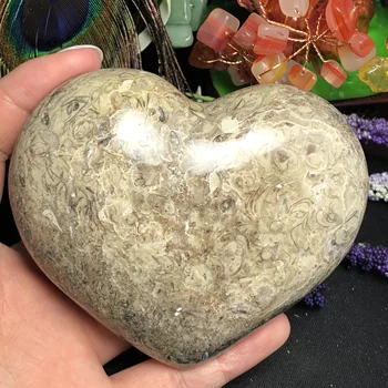

Natural ocean jasper carving large crystal heart, beautiful craft reiki cure home decoration