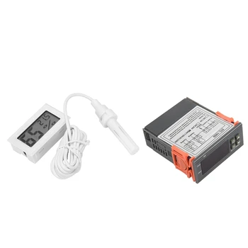 

New 1Pcs Temperature and Humidity Meter FY-12 Electronic Hygrometer Digital Temperature Hygrometer with Probe & 1Pcs 220V/STC-/1