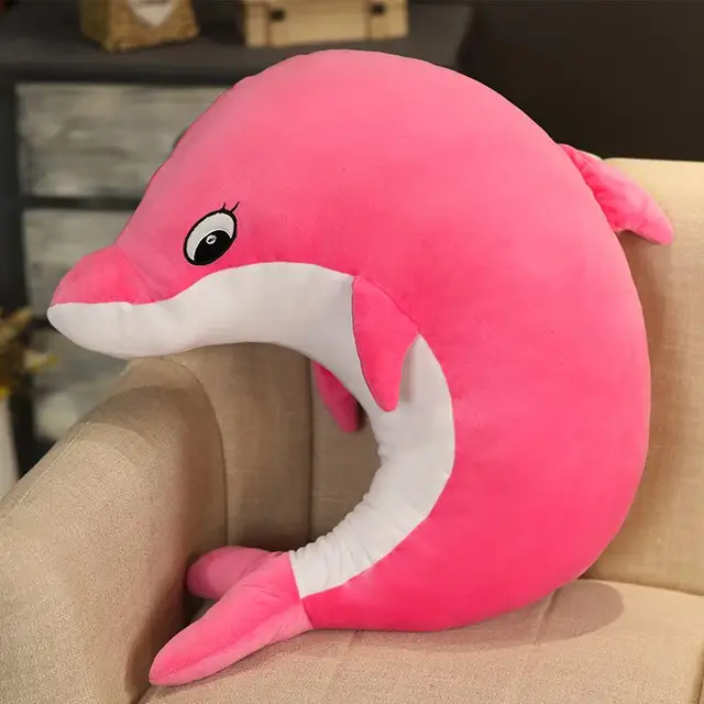 Ocean Animal Dolphin Plush Toy Sofa Pillow Cushion Cartoon Fish Stuffed Doll Kids Girl Room Decor Children Xmas Birthday Gifts