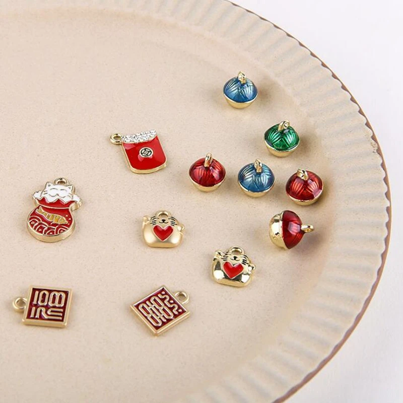 10pcs/lot alloy Enamel Charms beckoning cat purse Gong Ling Fuxi text DIY handmade jewelry earrings necklace material 10pcs/lot alloy Enamel Charms beckoning cat purse Gong Ling Fuxi text DIY handmade jewelry earrings necklace material