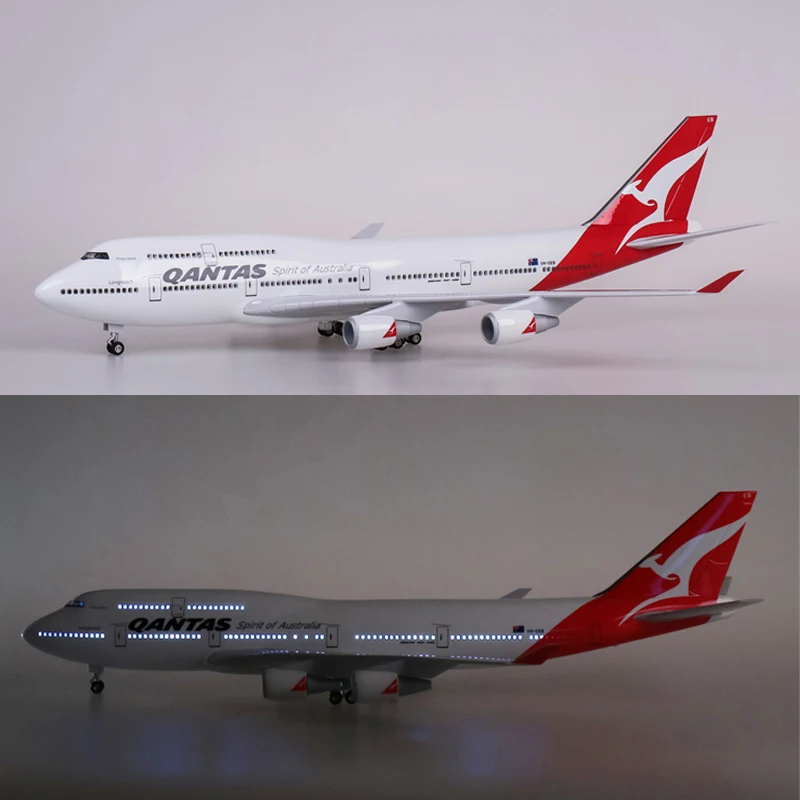 1/150 масштаб 47 см Boeing 747 B747 QANTAS модель самолета авиакомпания сплав База W шасси и светильник игрушки самолет с фиксированным крылом