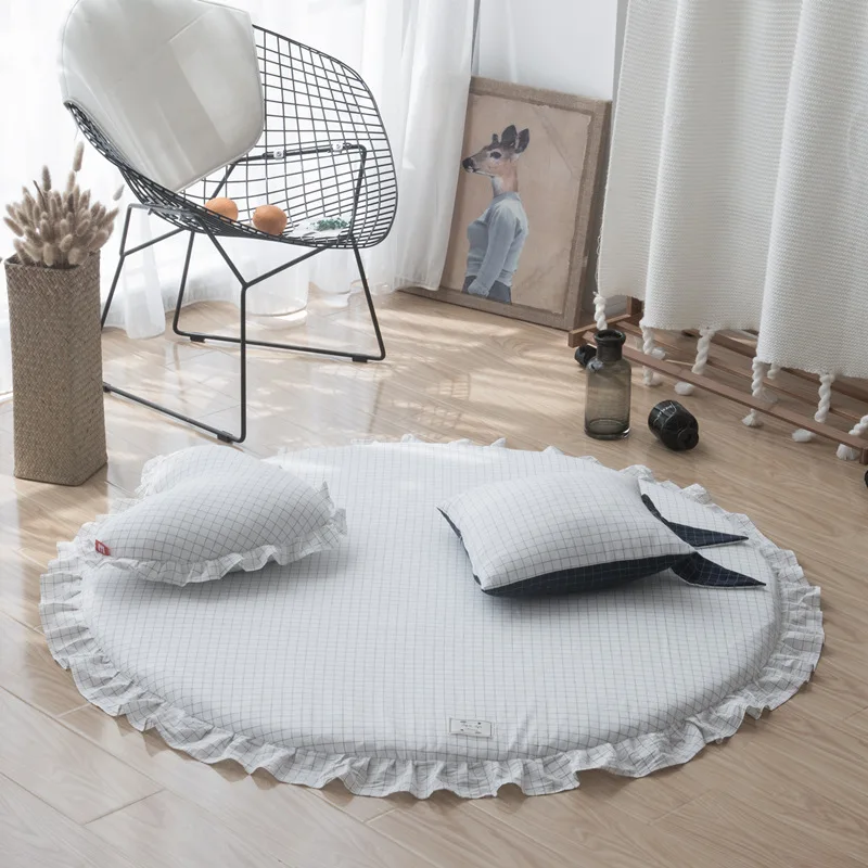 white B Бантом ковер с refulles детский игровой коврик ковер 150*150 см домашний декор для детей коврик нескользящий; для пола коврики моющиеся съемный для маленьких мальчиков и девочек - Цвет: white B