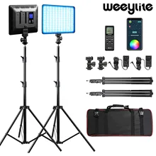 Weeylite sprite20 2 pacote kit de luz vídeo rgb led painel luz vídeo 2.4g remoto sem fio para gravação vídeo estúdio fotografia