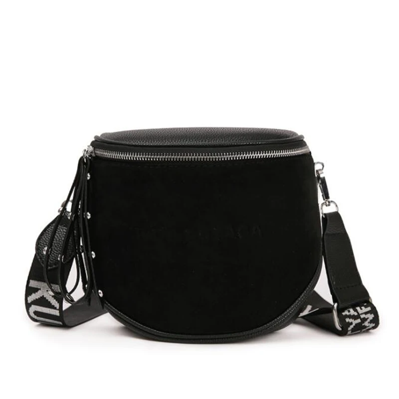 Женская модная маленькая сумка-мессенджер, женская сумка через плечо, сумка-мешок, сумка через плечо, сумка-тоут, женская сумка, полукруглый седло - Цвет: black
