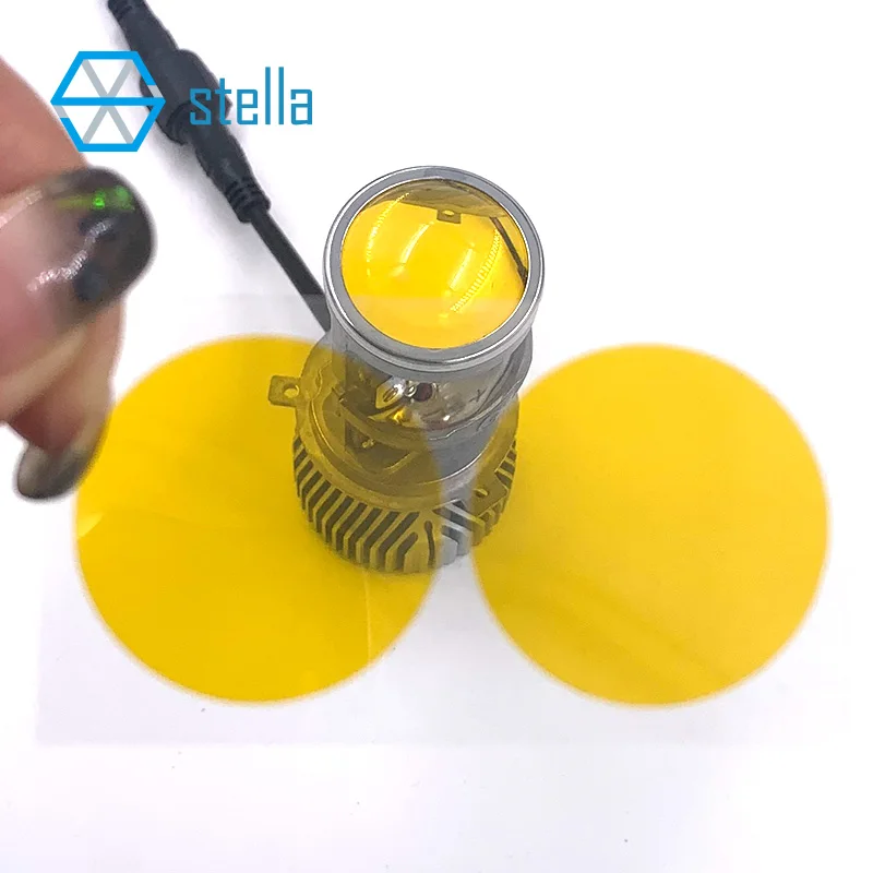 Стелла 2 шт ПВХ 3000K Золотой цвет прозрачная наклейка на рассеиватель специализируется на G6/G9 H4 мини объектив проектор лампа желтый свет