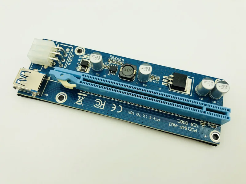 60 см USB 3,0 Mini PCI-E к PCI Express стойка pci Express 16x удлинитель Райзер карта адаптер SATA к 6Pin кабель питания для Майнинг Биткойн