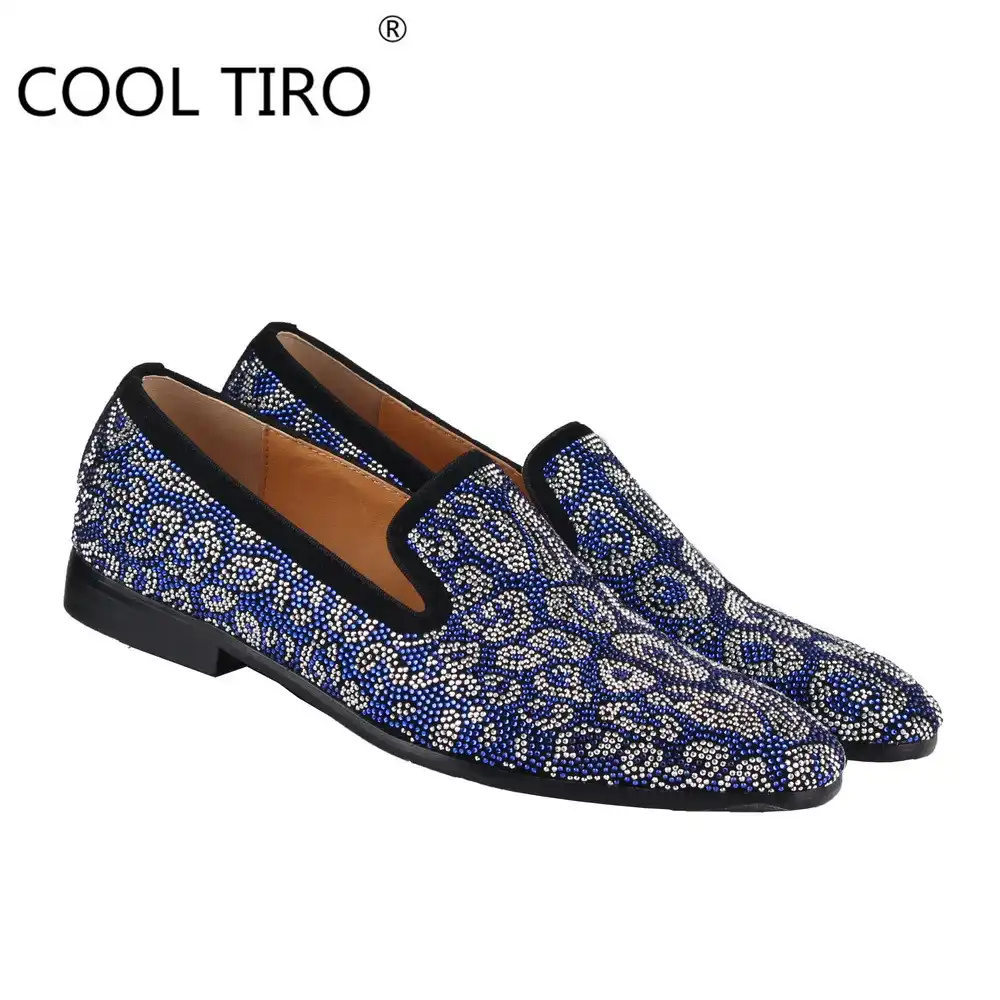 blue and silver loafers