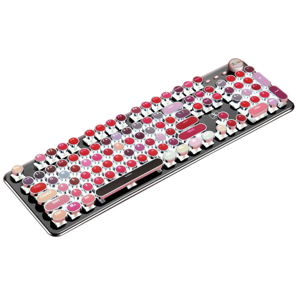 K520 Metal Professional USB Computer 104 Keys Keyboard Accessory Wired Mechanical Replacement Gaming Fashion Lipstick Color