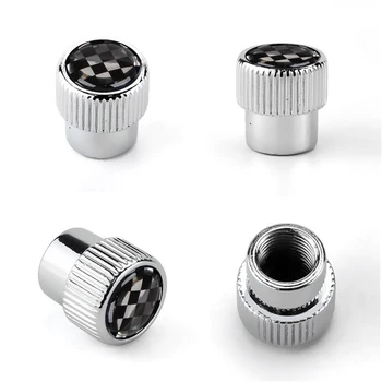

4pcs Lattice Flag Anti Theft Car Tyre Tire Valve Caps Wheel Air Valve Stem Dust Caps for Citroen Peugeot Chevrolet Dodge Ford