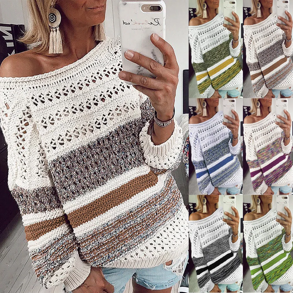 

Sweaters womens Casual Pullovers Patchwork Top Plus 2018 Women Korean Christmas Sweater Pink Computer Knitted