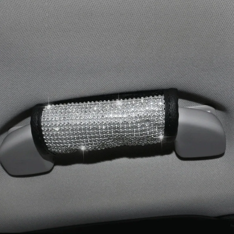 1PC Crystal Car Gear Shift Collar Cover Hand Brake Cover Car Seat Safety Belt Bling Rhinestones Auto Interior Accessories hand brake cover car interior accessories gear head cover