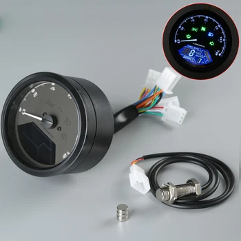 

Black 12000RPM Motorcycle Universal LCD Signal Speedometer Tachometer Odometer Gauge Cruiser Chopper Cafe Racer Old Schoo
