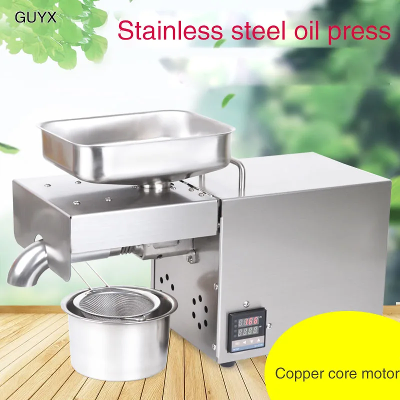 

Automatic Mini oil press machine Multi-functional sunflower seeds oil expeller pinenut Heat and Cold cocoa soy bean tool