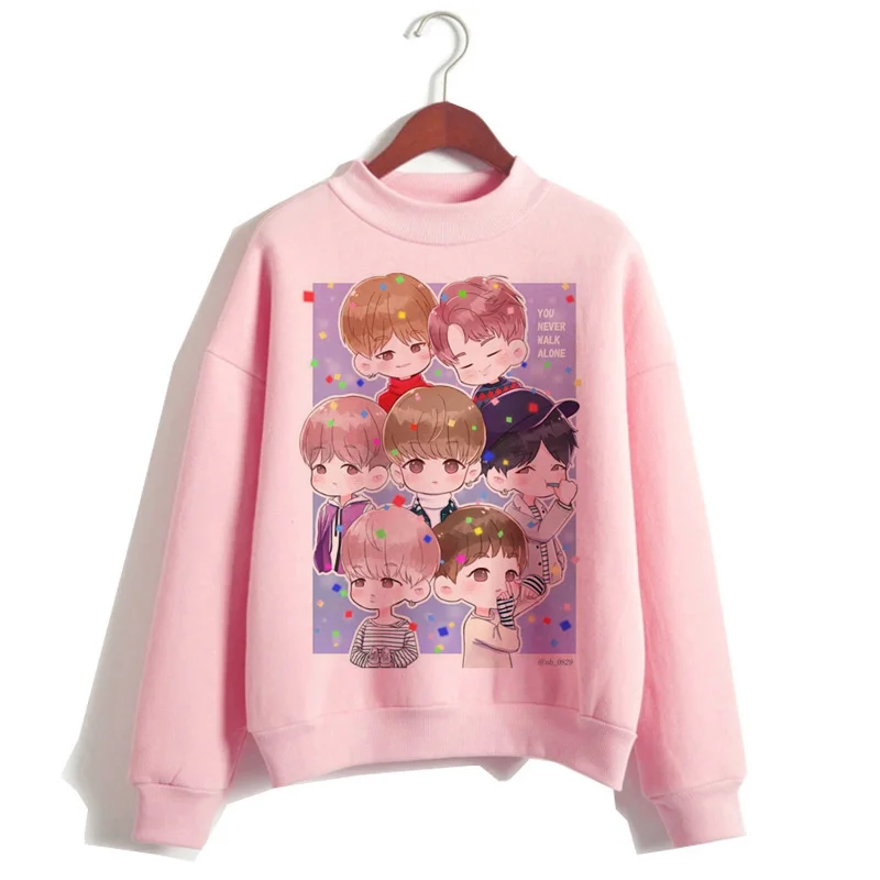 WY-Pink-309-29 Bangtan толстовка для мальчиков Женская Корейская Harajuku JIN SUGA J HOPE JIMIN V JUNGKOOK Толстовка k Pop капюшон Kpop одежда новая Толстовка - Цвет: WY-Pink-309-29