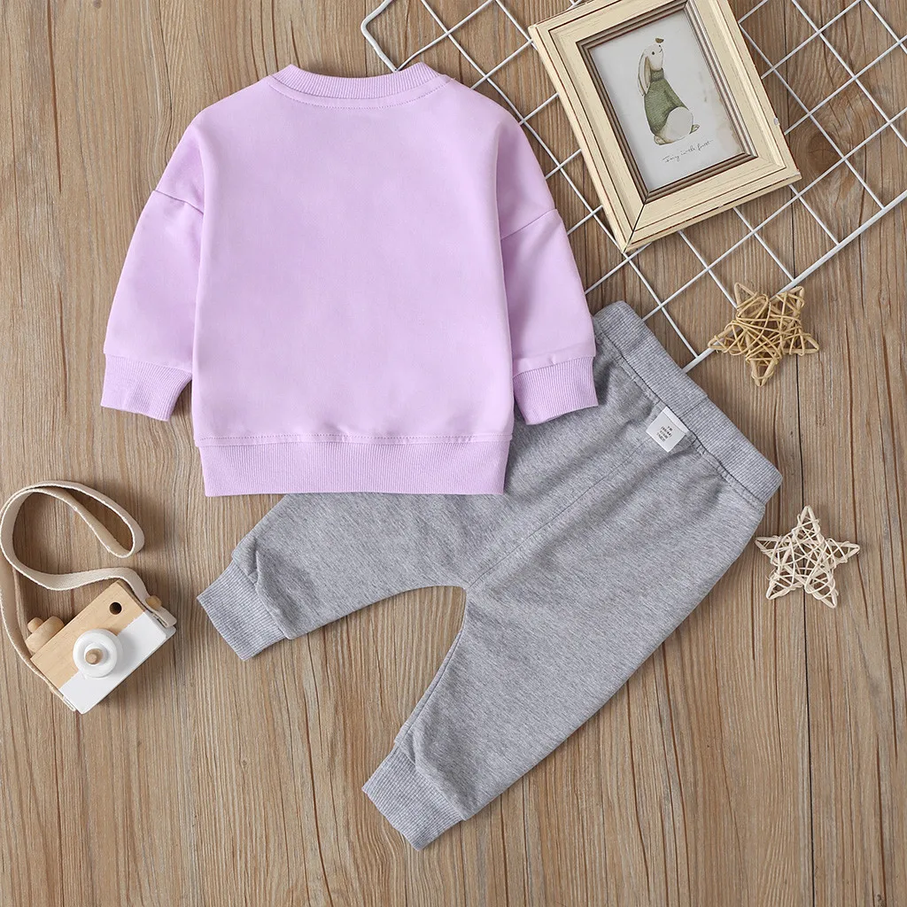 Newborn Infant Baby Cartoon Sweatshirt Tops Outfits Pant Autumn Winter Tracksuit O-Neck Cotton Blend Fashion Baby Sets