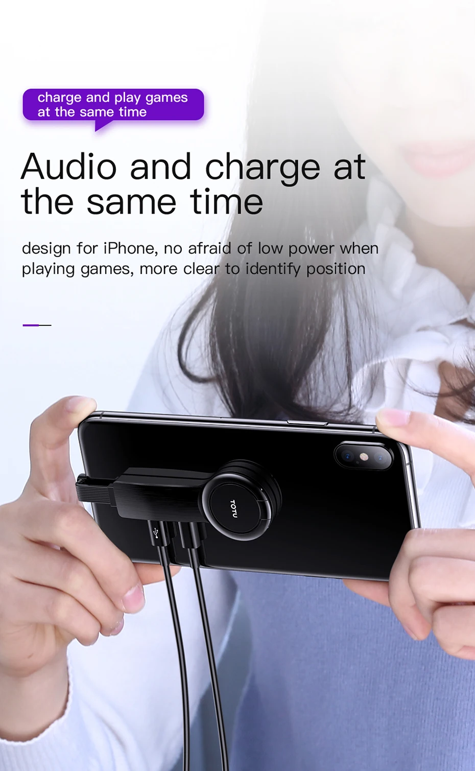 Адаптер для двойного освещения кольцо держатель адаптер для iPhone AUX до 3,5 мм аудио зарядное устройство для разветвителя iPhone Jack наушники гарнитура