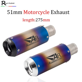 

Inlet 51mm Universal Motorcycle Exhaust Pipe Muffler for Austin Racing For Z1000 ER6N Stainless steel Motorbike Escape System