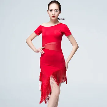 

Finge Latin Dance Dress Female Adult Summer Training Salsa/Tango/Cha Cha/Rumba/Samba Ballroom Dresses For Dancing
