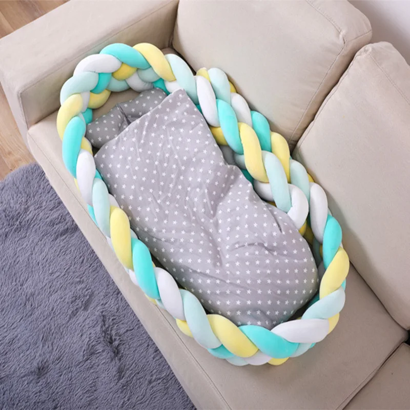 3M Baby Crash Barriers Bumper Bed Braid Knot Pillow Cushion for Infant Bebe Crib Protector Cot Room Decor | Мать и ребенок