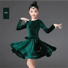 Детский костюм для латинских танцев; весенне-осеннее платье с кисточками и длинными рукавами для латинских танцев; Одежда для танцев для девочек-подростков; GDR742