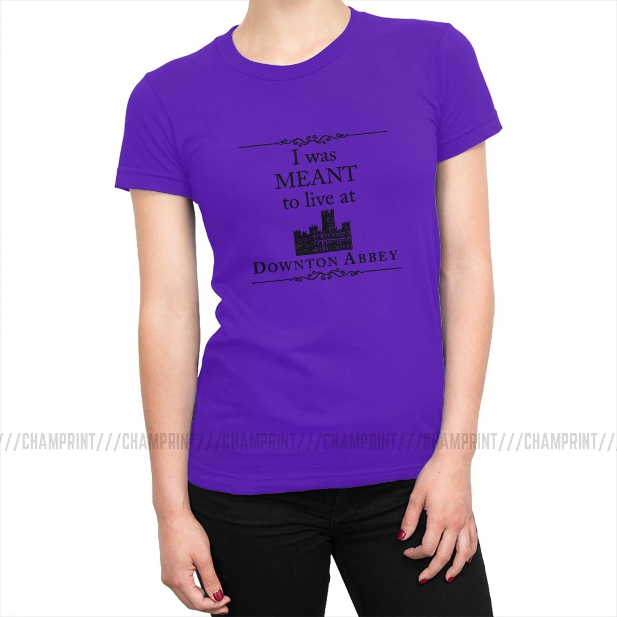 Женская футболка с надписью «I Would To Live At Downton Abbey» Violet Crawley Vogue, топы с круглым вырезом, футболки, базовая женская одежда - Цвет: Фиолетовый