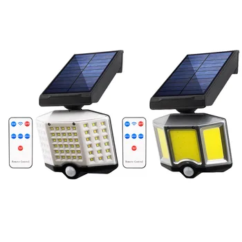

66LED/66COB Solar Wall Lamp with Remote Control PIR Motion Sensor Garden Light Outdoor Waterproof Energy Saving Security Lamps