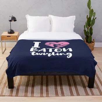 

I Love Baton Twirling Throw Blanket Soft Sherpa Blanket Bed Sheet Single Knee Blanket Office Nap Blanket