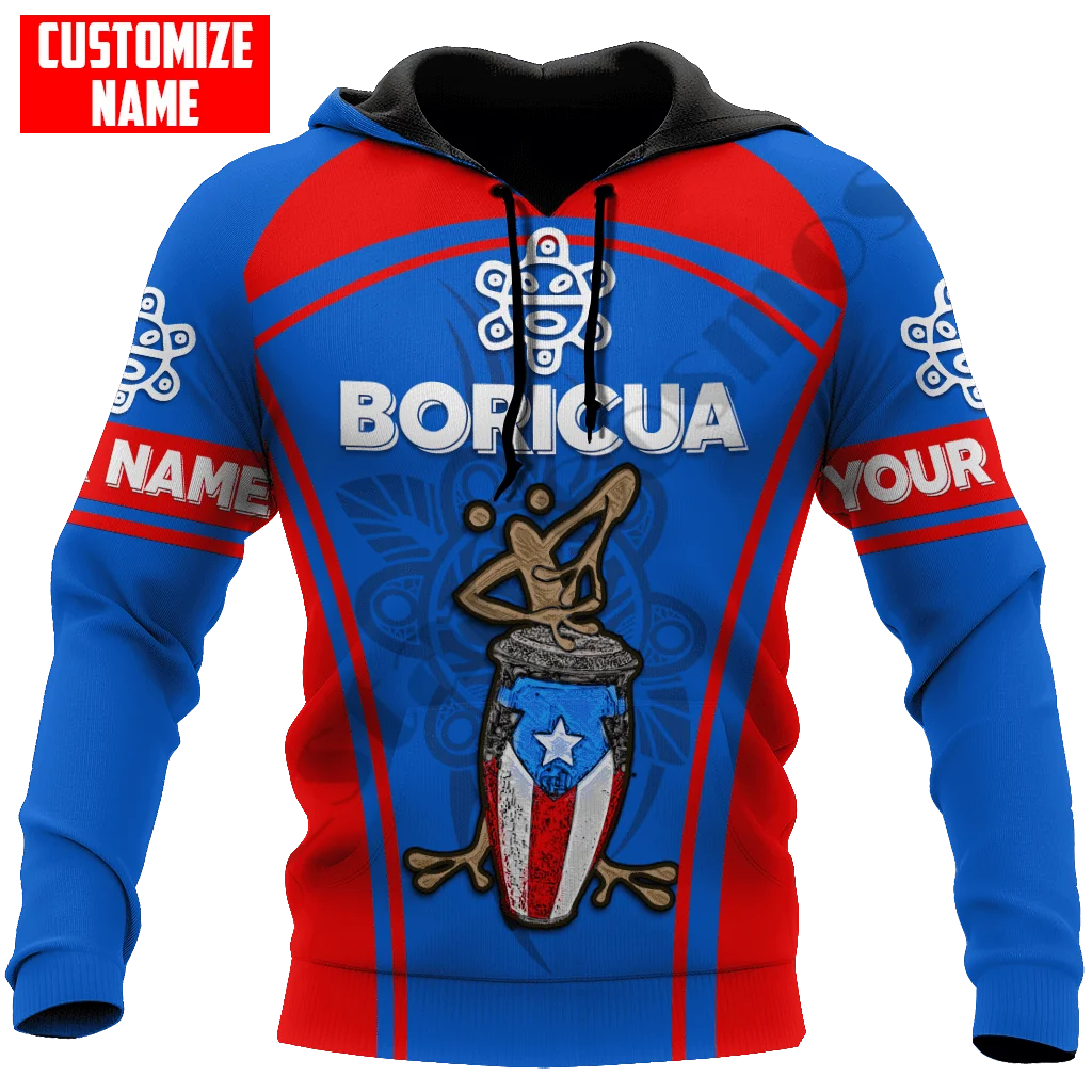 PLstarCosmos 3Dprint Newest Puerto Rico Frog Custom Name Harajuku Streetwear Funny Causal Unique Unisex Hoodies/Sweatshirt/Zip 1