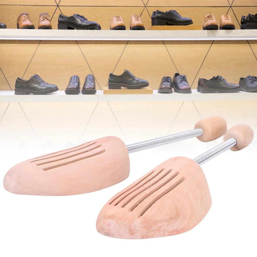 Shoe Rack 2Pcs Wood Anti-Deformation Anti-Wrinkle Women Men Shoe Tree Keeper With Spring Column Shoes Organizers Stretcher
