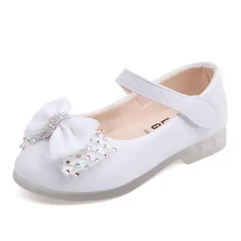 

Baby Girls Toddler Shoes Children Kids Bowknot Bling Bling Party Dance Shoes Girl Wedding Children's Flats Single Sneakers