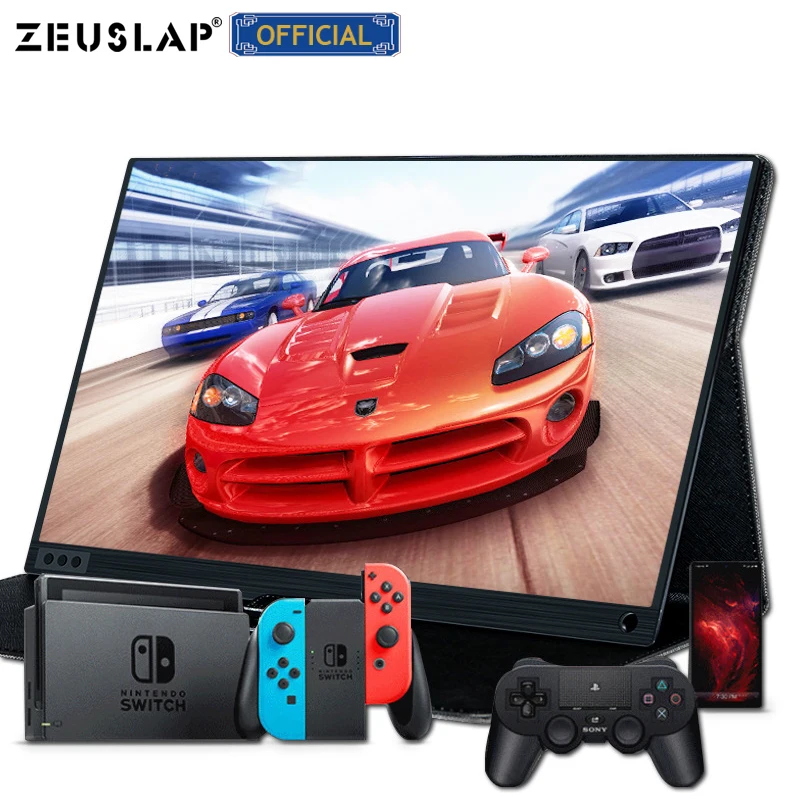  ZEUSLAP Touch Screen Portable Monitor 1920x1080 FHD IPS 15.6-inch Display Monitor Rechargeable Batt