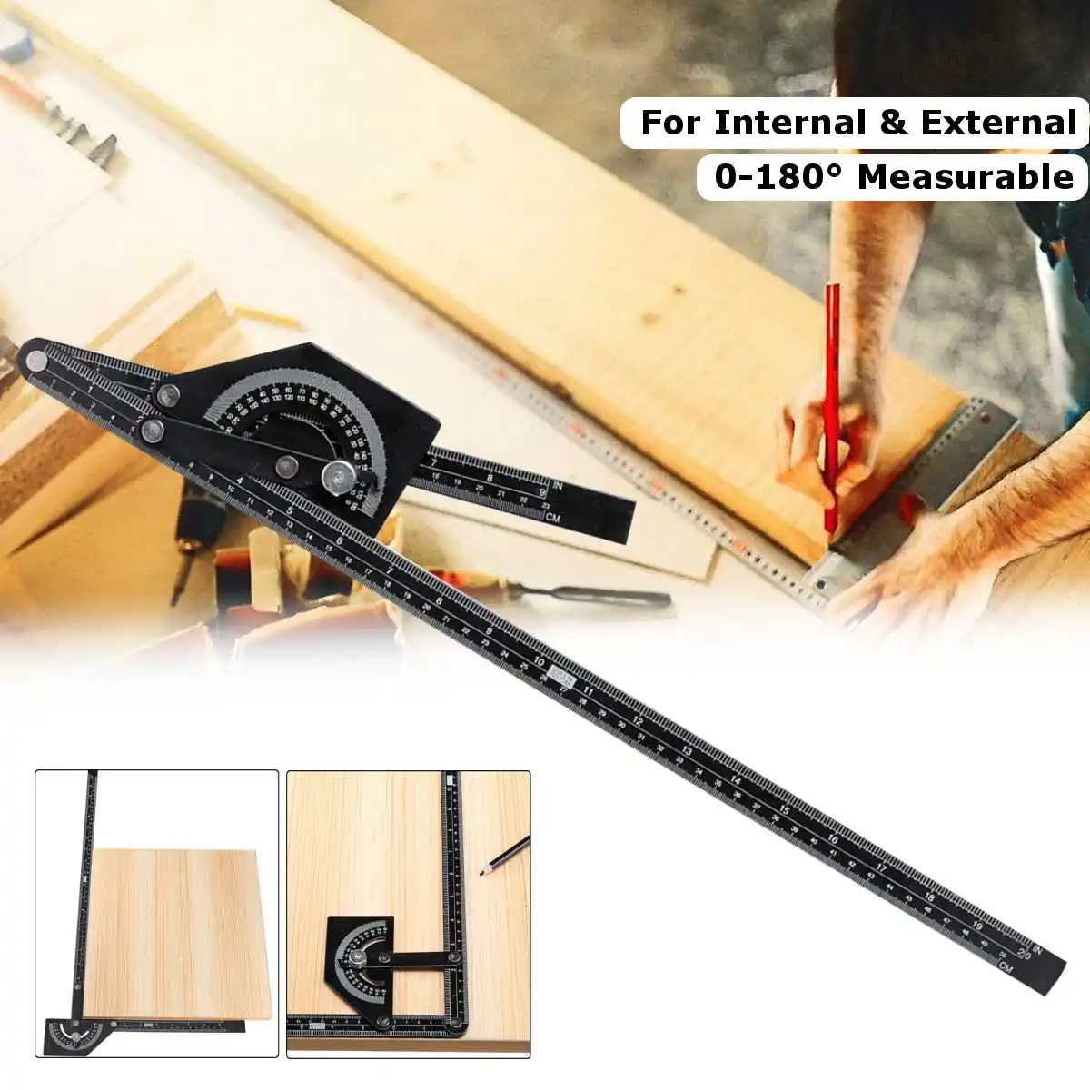 Marking Gauge 180 Degree Adjustable Angle Finder Measuring Protractor