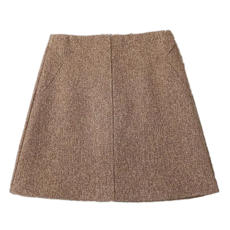 Осенне-зимняя шерстяная юбка женские трапециевидные шерстяные юбки с высокой