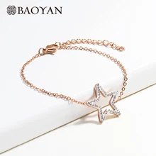 Baoyan браслет-цепочка из нержавеющей стали богемный полый Счастливая звезда очаровательный винтажный браслет стразы браслеты со звездами для женщин