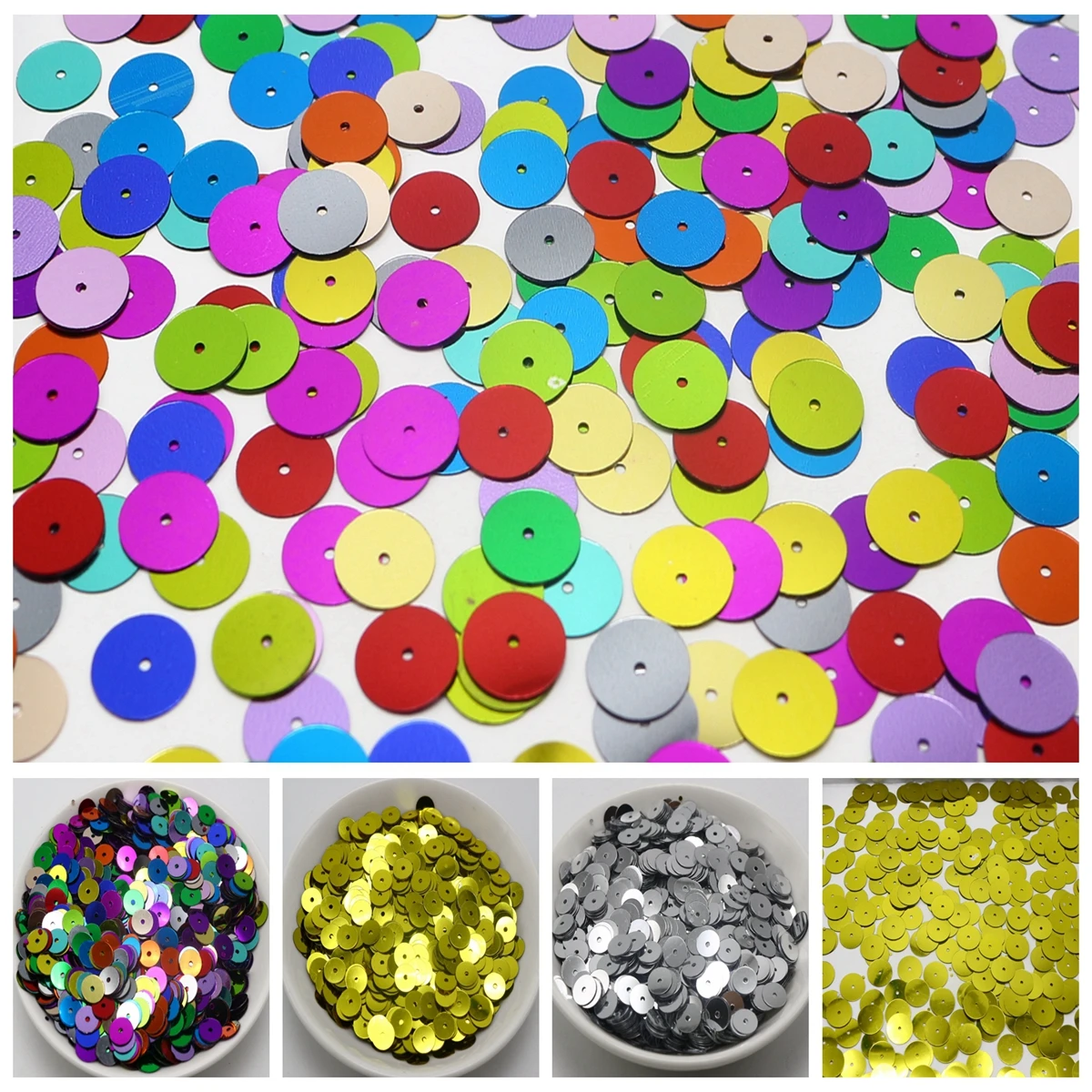 60Gram 5mm 6mm 8mm 10mm 12mm Flat Round Loose Sequins Paillettes sewing