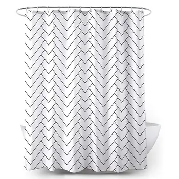 

Waterproof Shower Curtain Polyester Printed with Rust-Resistant Metal Grommets and Plastic Hooks, 72x72 inch, Without Coating,
