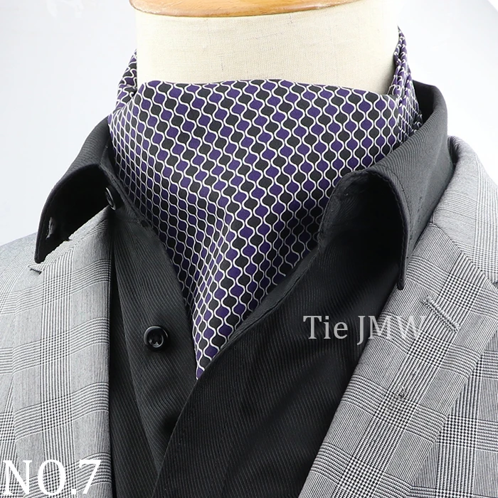 Männer Vintage Floral Paisley Gestreifte Krawatte Formale Hochzeit Krawatte Ascot Scrunch Selbst Britischen Gentleman Polyester Weiche Krawatte Geschenk – Detail 7