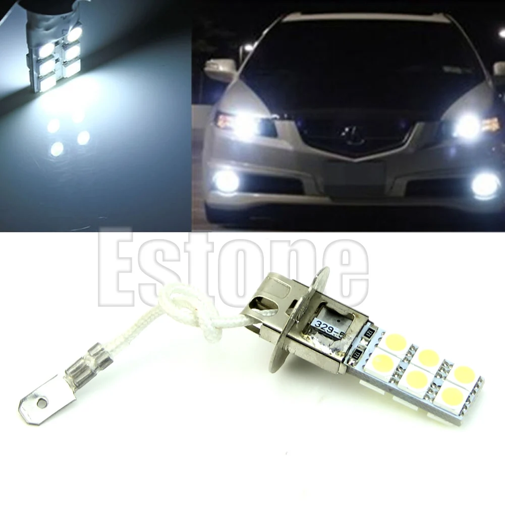 H3 12-Led 5050 Lampadina Testa Di Smd 12V Bianco Luminoso Della Nebbia
