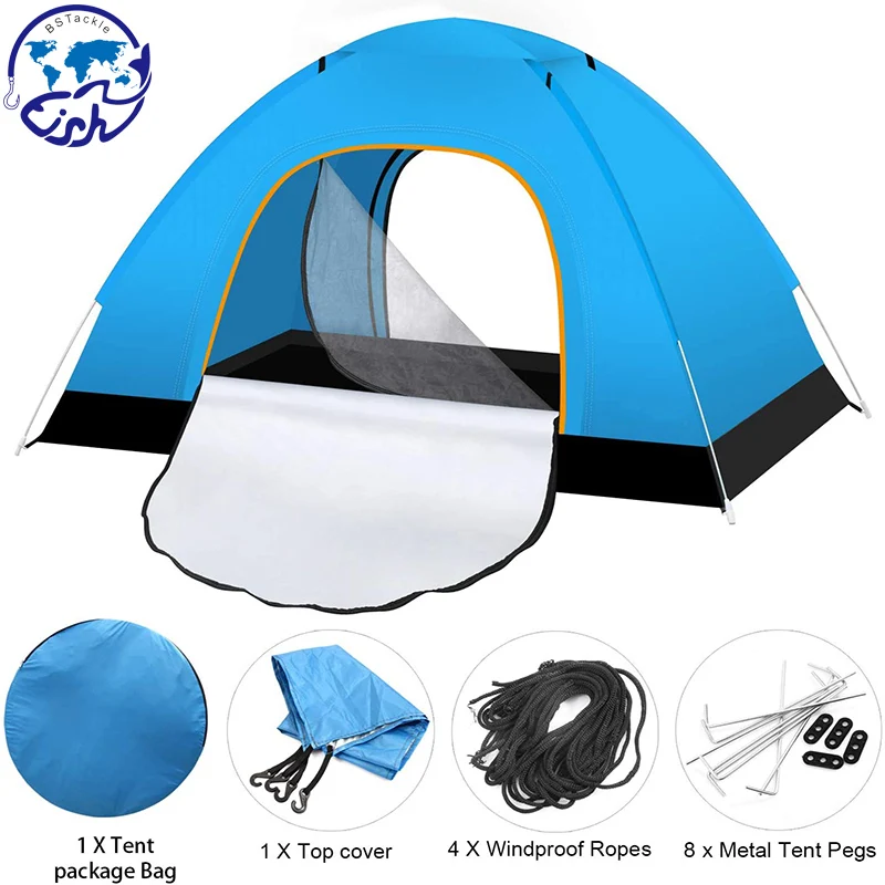 

Lightweight Tent For 2-3 People Instant Automatic Pop-up Camping Tent Waterproof Windproof UV-proof Suitable For Beach Outdoor