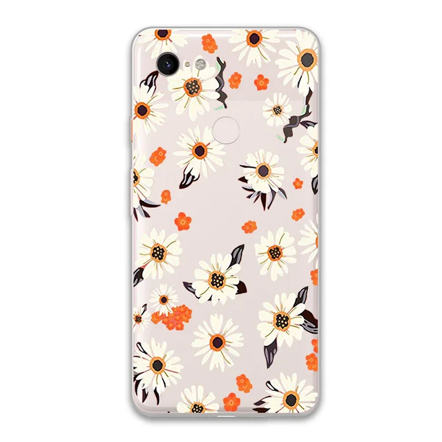 Floral Flower Case For Google Pixel 4 5 3 2 XL Cover for Pixel 3a 4a XL 5G Soft Silicone TPU Shockproof Protect Phone Back Funda W3634