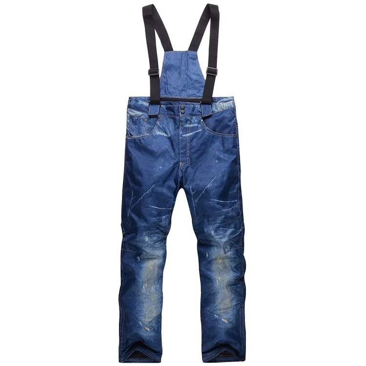 

Jeans-Ski Pants Wind-Resistant Waterproof Thick Warm Wear-Resistant Cotton-padded Trousers
