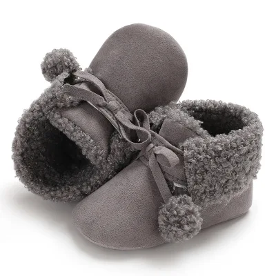 Детская зимняя обувь для девочек; обувь для малышей на мягкой нескользящей подошве; хлопковая обувь для малышей; обувь для новорожденных; детская обувь для малышей - Цвет: Зеленый