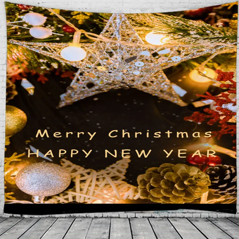 

Christmas 3D Printing Tapestry Wall Hanging Bed Spread Beach Towel Table Cloth Yoga Mat Happy New Year 2021 3D Mat large size