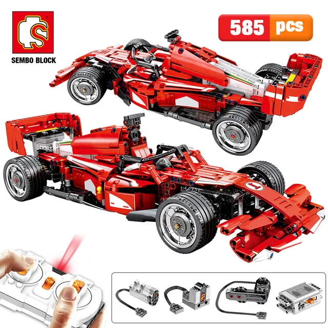 US $49.20 2020 SEMBO Block 585PCS City Remote Control Bricks Technic RC F1 Equation Racing Car Building Bloc